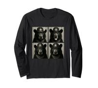 Funny Bears Cowboys, animale western vintage del Wild West Maglia a Manica