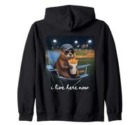 Funny Beaver Baseball Vivo Qui Adesso Felpa con Cappuccio