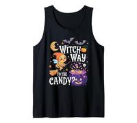 Funny Bee Witch Way to The Candy? Bee Witched Halloween Girl Canotta