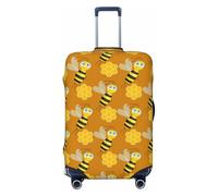 Funny Bees Honeycombs - Copribagagli da viaggio con motivo a nido d'ape, elastico, per valigie, 45-81 cm, Nero , x-large
