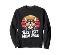 Funny Best Cat Mom Ever Occhiali da Sole retrò con Scritta Felpa