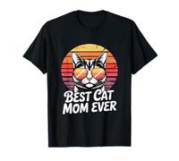 Funny Best Cat Mom Ever Occhiali da Sole retrò con Scritta Maglietta