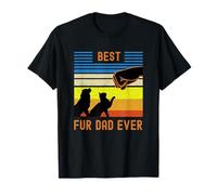 Funny Best Fur Dad Ever Vintage Retro Dog and Cat Owner Maglietta