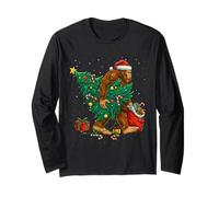 Funny Bigfoot Christmas Tree Lights Bigfoot Xmas Sasquatch Maglia a Manica
