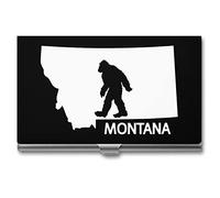 Funny Bigfoot I Believe Loves Montana MT - Porta biglietti da visita professionale, tascabile, per uomini e donne, Stile:, Taglia unica, MHXYZHW