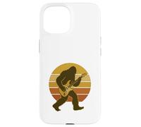 Funny Bigfoot Playing Guitar Bigfoot Musician Rock Music Custodia per iPhone 15