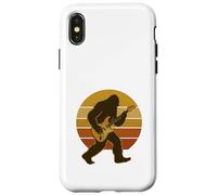 Funny Bigfoot Playing Guitar Bigfoot Musician Rock Music Custodia per iPhone X/XS
