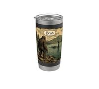 Funny Bigfoot Sasquatch Loch Ness Fun Monster Introvert Bruh Bicchiere termico in acciaio inox doppia parete