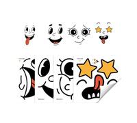 Funny Bin Stickers, Cartoon Expression Decorative Sticky Decals