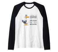 Funny Bird Grumpy Duck Sarcastic Quote Humor Joke Men Women Maglia con Maniche Raglan