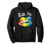 Funny Bite Me Halloween Costume Vampire Lips LGBTQ+ Pride Felpa con Cappuccio