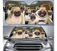 Funny Black And Tan Pugs Dog Mom Parasole Auto Parabrezza Riflettente Parasole per Parabrezza Auto Impermeabile Coprisole Autos Universale per Berline Camion S