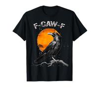 Funny Black Bird Vintage Black Crow, F-Caw-F Moon Maglietta