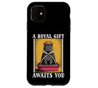Funny Black Cat A Royal Gift Awaits You Lettiera per gatti Custodia per iPhone 11