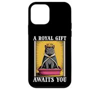 Funny Black Cat A Royal Gift Awaits You Lettiera per gatti Custodia per iPhone 12 mini