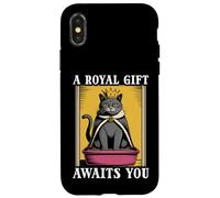 Funny Black Cat A Royal Gift Awaits You Lettiera per gatti Custodia per iPhone X/XS