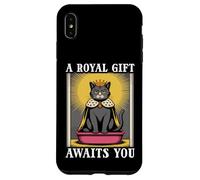 Funny Black Cat A Royal Gift Awaits You Lettiera per gatti Custodia per iPhone XS Max