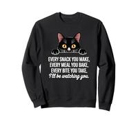 Funny Black Cat - Every Snack You Make - Retro Peeking Cat Felpa