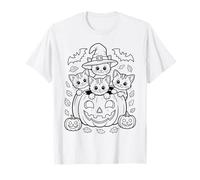 Funny Black Cats Pumpkin Halloween Cute Spooky Look Maglietta