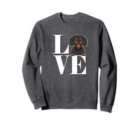 Funny Black Dachshund Love Design Felpa