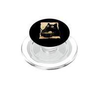 Funny Black Fat Cat Eating Ramen Japanese Kawaii Anime PopSockets PopGrip per MagSafe