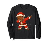 Funny Black Kid Santa Dabbing Merry Christmas Xmas Ragazzi Ragazza Maglia a Manica