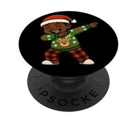 Funny Black Kid Xmas Dabbing Merry Christmas Santa Ragazzi Ragazza PopSockets PopGrip Adesivo