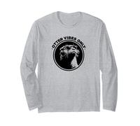 Funny Black Logo Sunglasses Plays Well with Otters Lover Maglia a Manica