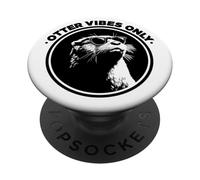 Funny Black Logo Sunglasses Plays Well With Otters Lover PopSockets PopGrip Adesivo