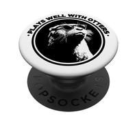 Funny Black Logo Sunglasses Plays Well With Otters Lover PopSockets PopGrip Adesivo