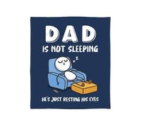 Funny Blanket - Dad Is Not Sleeping Flannel Throws, Soft Warm Blankets Novelty Joke Lettering Throw, 130x150cm Dimension + 600g Weighted Flannel, Certified cmfy Fleece Thread - For Lounging & Sofas