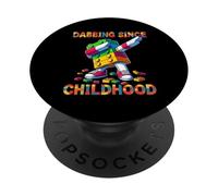 Funny Blocks Bricks Master Builder Dabbing Since Childhood PopSockets PopGrip Adesivo