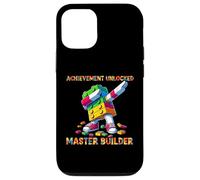 Funny Blocks Bricks Toy Achievement Unlocked Master Builder Custodia per iPhone 12/12 Pro