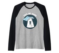 Funny Book Lover - Lettore di Libri UFO Take Me Away Book Club Maglia con Maniche Raglan