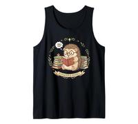 Funny Bookworm Book Lover Reader Hedgehog Design Uomini Donne Canotta