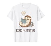 Funny Bookworm Book Lover Reader Hedgehog Design Uomini Donne Maglietta