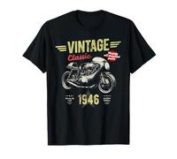 Funny Born 1946 Vintage, Moto retrò 80° Compleanno Maglietta