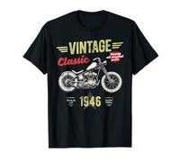 Funny Born 1946 Vintage, Moto retrò 80° Compleanno Maglietta