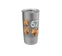 Funny Boys Girls 67 Meme Capybara Howling at The Moon 6 7 Bicchiere termico in acciaio inox doppia parete