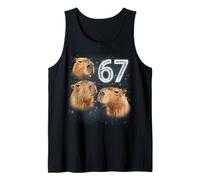 Funny Boys Girls 67 Meme Capybara Howling at The Moon 6 7 Canotta