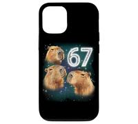 Funny Boys Girls 67 Meme Capybara Howling at The Moon 6 7 Custodia per iPhone 12/12 Pro