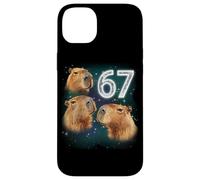 Funny Boys Girls 67 Meme Capybara Howling at The Moon 6 7 Custodia per iPhone 14 Plus