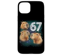 Funny Boys Girls 67 Meme Capybara Howling at The Moon 6 7 Custodia per iPhone 15 Plus
