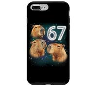 Funny Boys Girls 67 Meme Capybara Howling at The Moon 6 7 Custodia per iPhone 7 Plus/8 Plus