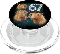 Funny Boys Girls 67 Meme Capybara Howling at The Moon 6 7 PopSockets PopGrip per MagSafe