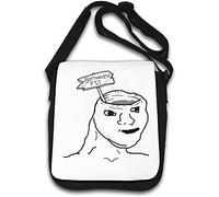 Funny Brainless Wojak Bottomless Pit Meme borsa a tracolla bianca