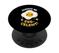 Funny Breakfast Foodies Egg Lovers Always Be Egg-celent PopSockets PopGrip Adesivo