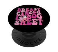 Funny Breast Cancer is Boo Foglio Fantasma Nastro Rosa Halloween PopSockets PopGrip Adesivo