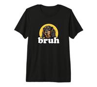 Funny Bruh Kids Black Long Haired Dachshund Lover Maglietta Premium