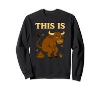 Funny Bull Pun - This Is Bullshit Cartoon Toilet Humor Felpa
